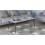 Стол трансформер журнальный Dandi Small Ferrum-decor 45x120 160)x60 Черный металл ДСП Бетон 16 мм (FRD-106785)