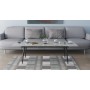 Стол трансформер журнальный Dandi Small Ferrum-decor 45x120 160)x60 Черный металл ДСП Бетон 16 мм (FRD-106785)