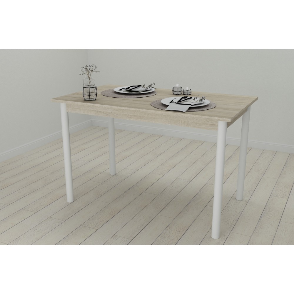 Стол кухонный Ferrum-decor Бенита 75x120x80 Белый ДСП Сонома 16мм (FRD-106285)