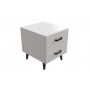 Тумба Віва 2 на конусних ніжках Ferrum-decor 41x35x40 Чорний метал ДСП Білий 16 мм (FRD-106815)