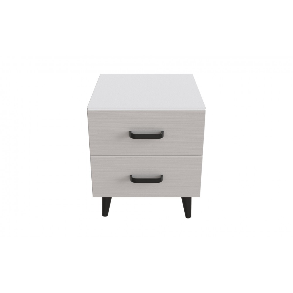 Тумба Віва 2 на конусних ніжках Ferrum-decor 41x35x40 Чорний метал ДСП Білий 16 мм (FRD-106815)