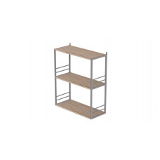 Книжкова полиця універсальна Ferrum-decor Стім 2 74x63x26 сірий ДСП Дуб Сан-Марино 16мм (FRD-104116)