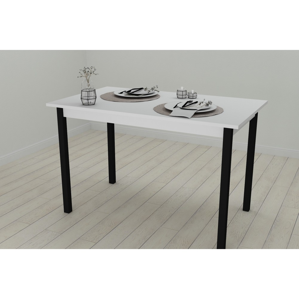 Стол кухонный Ferrum-decor Марио 75x120x80 Черный ДСП Белое 16мм (FRD-106196)