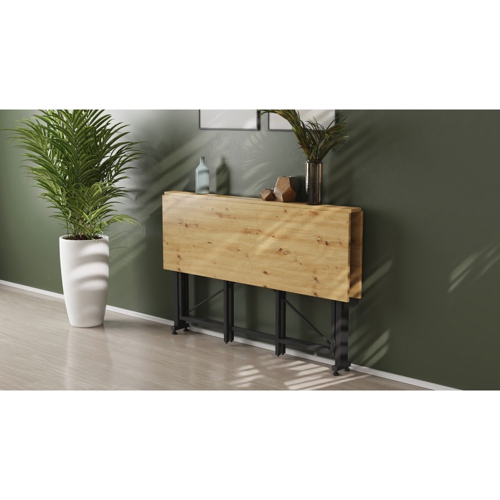 Стол-книжка трансформер Орион 3 Ferrum-decor 750x1150x880 Черный металл ДСП Дуб Артизан 16 мм (FRD-105086)