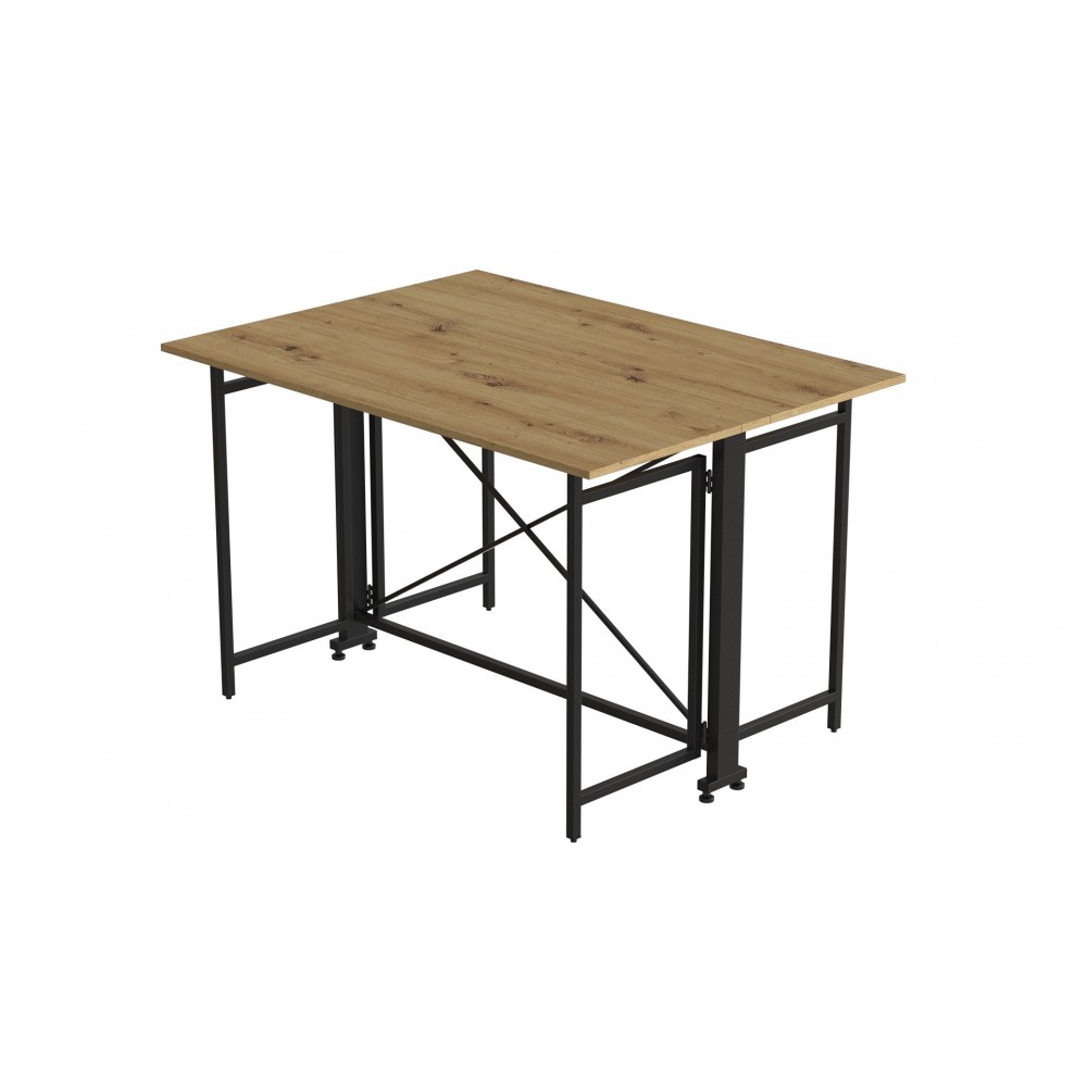 Стол-книжка трансформер Орион 3 Ferrum-decor 750x1150x880 Черный металл ДСП Дуб Артизан 16 мм (FRD-105086)