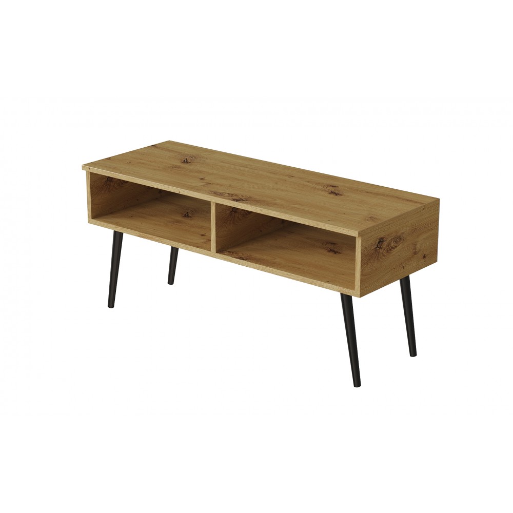 Тумба под ТВ Невада Ferrum-decor 45x100x38 Черный металл ДСП Дуб Артизан 16 мм (FRD-106726)