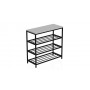 Полка для обуви Слайм 3 Ferrum-decor 635x630x260 Черный металл ДСП Белое 16 мм (FRD-105156)