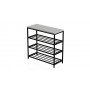 Полка для обуви Слайм 3 Ferrum-decor 635x630x260 Черный металл ДСП Белое 16 мм (FRD-105156)