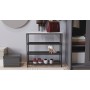 Полка для обуви Слайм 3 Ferrum-decor 635x630x260 Черный металл ДСП Белое 16 мм (FRD-105156)