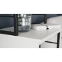 Стол-тумба трансформер Смарт 3/2 с этажеркой Ferrum-decor 1430x1450x600 Черный металл ДСП Белое 16 мм (FRD-105116)