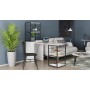 Стол-тумба трансформер Смарт 3/2 с этажеркой Ferrum-decor 1430x1450x600 Черный металл ДСП Белое 16 мм (FRD-105116)