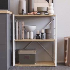 Етажерка 3/60 Ferrum-decor Серії Конект 75x60x28 білий ДСП Дуб Сонома 16мм (FRD-104263)
