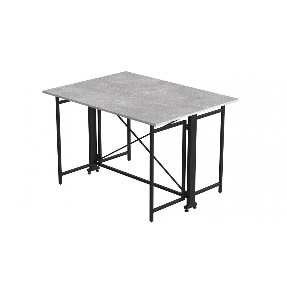 Стол-книжка трансформер Орион 3 Ferrum-decor 750x1150x880 Черный металл ДСП Бетон 16 мм (FRD-105087)