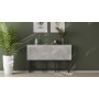 Стол-книжка трансформер Орион 3 Ferrum-decor 750x1150x880 Черный металл ДСП Бетон 16 мм (FRD-105087)