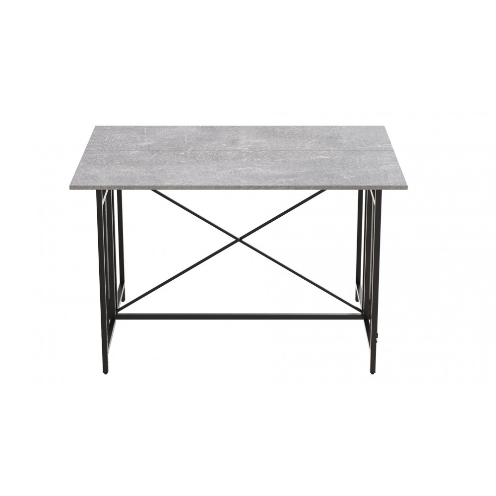 Стол-книжка трансформер Орион 3 Ferrum-decor 750x1150x880 Черный металл ДСП Бетон 16 мм (FRD-105087)