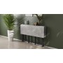 Стол-книжка трансформер Орион 3 Ferrum-decor 750x1150x880 Черный металл ДСП Бетон 16 мм (FRD-105087)