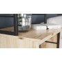 Стол-тумба трансформер Смарт 3/2 с этажеркой Ferrum-decor 1430x1450x600 Черный металл ДСП Дуб Сан-Марино 16 мм (FRD-105117)