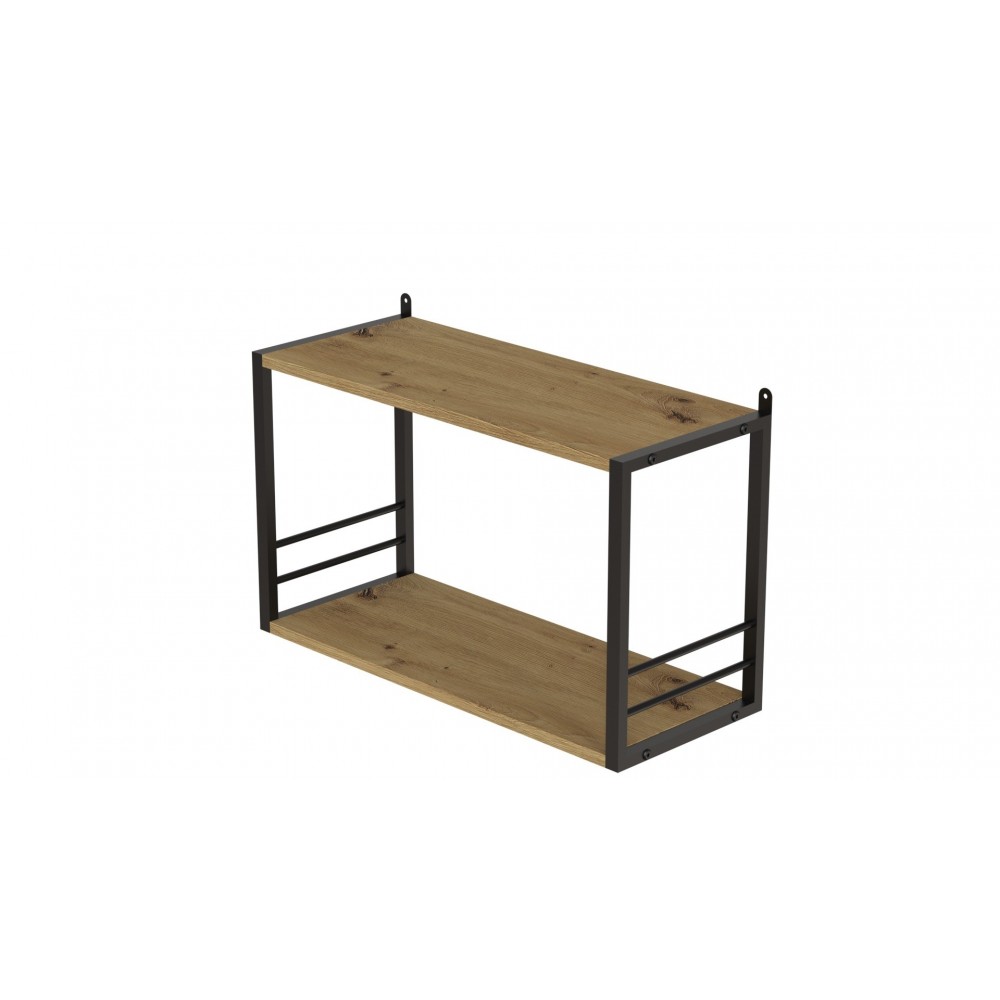 Книжкова полиця універсальна Ferrum-decor Стім 1 38x63x26 чорний ДСП Дуб Артизан 16мм (FRD-104087)