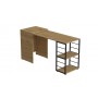 Стол-тумба трансформер Смарт 2/2 Ferrum-decor 750x1450x600 Черный металл ДСП Дуб Артизан 16 мм (FRD-105107)