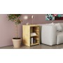 Стол-тумба трансформер Смарт 2/2 Ferrum-decor 750x1450x600 Черный металл ДСП Дуб Артизан 16 мм (FRD-105107)