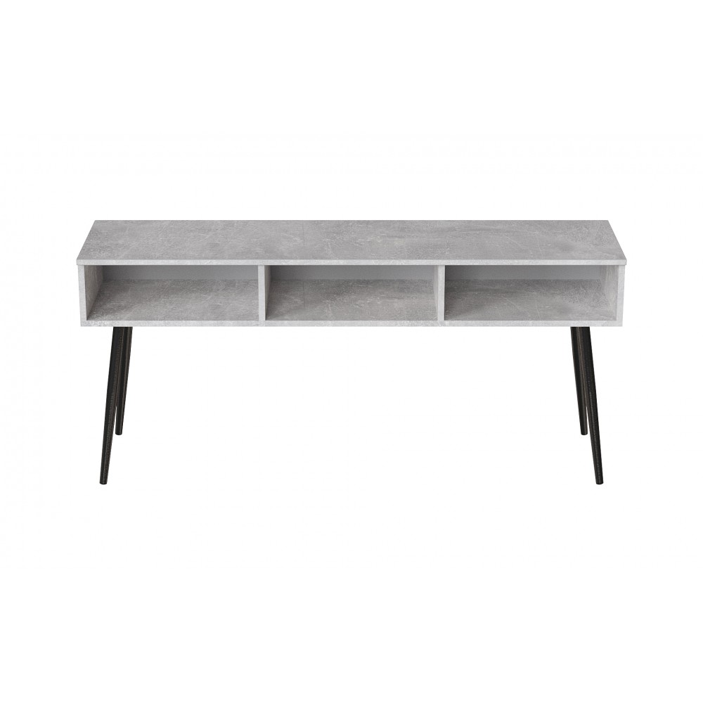 Тумба под телевизор Кентуки Ferrum-decor 45x139x38 Черный металл ДСП Бетон 16 мм (FRD-106727)
