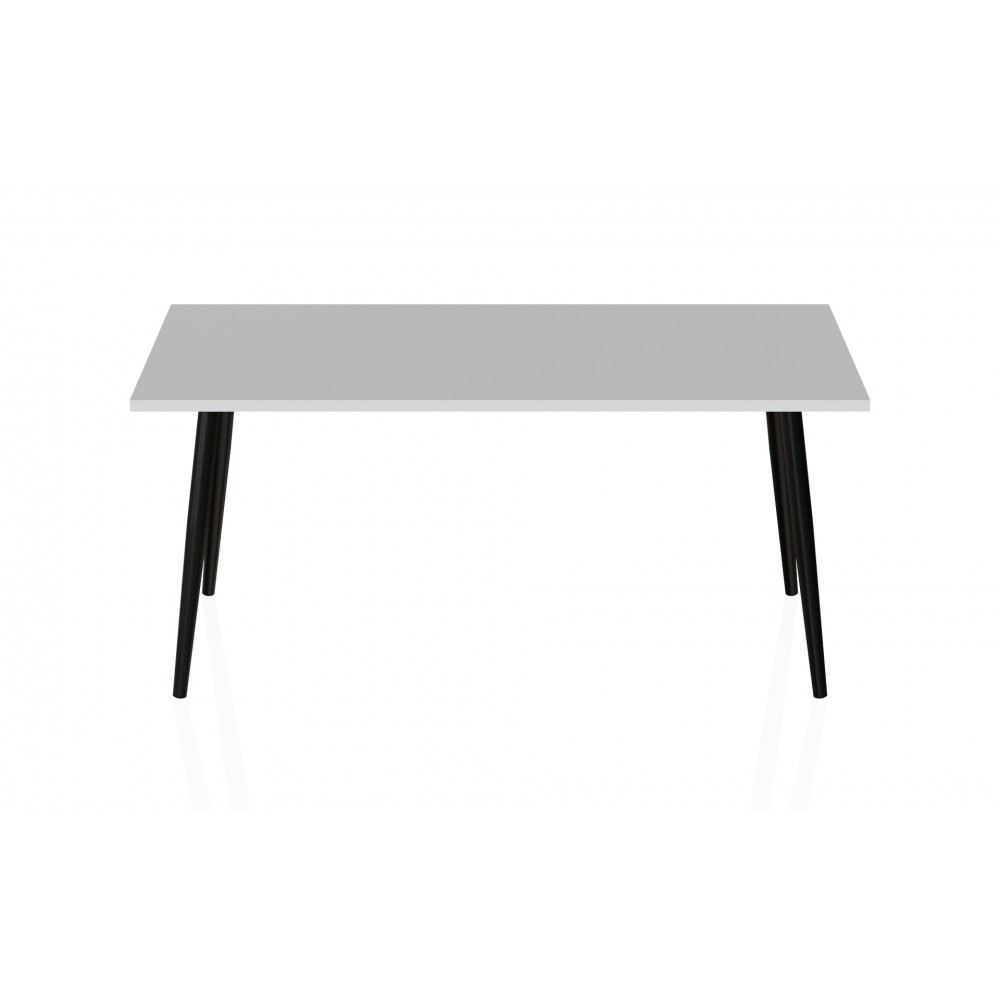 Стол журнальный Монтана Ferrum-decor 45x100x50 Черный металл ДСП Белый 16 мм (FRD-106717)