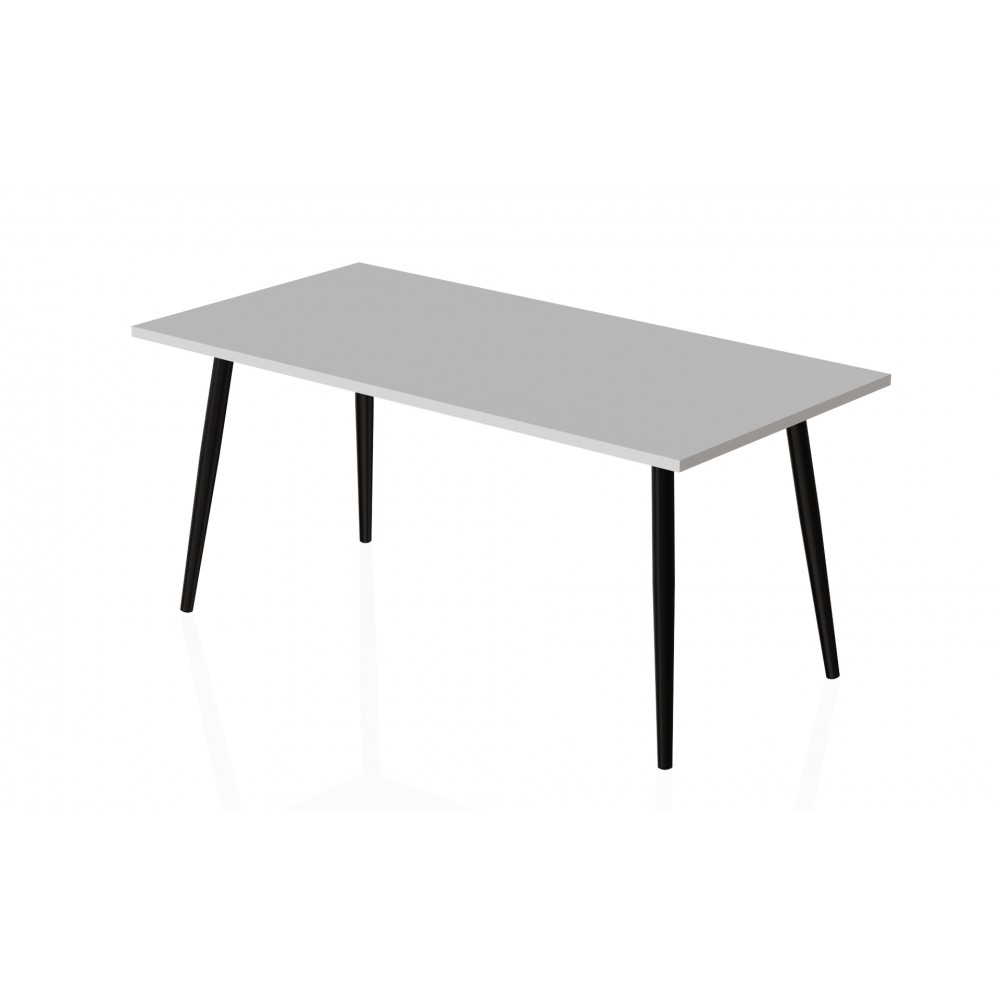 Стол журнальный Монтана Ferrum-decor 45x100x50 Черный металл ДСП Белый 16 мм (FRD-106717)