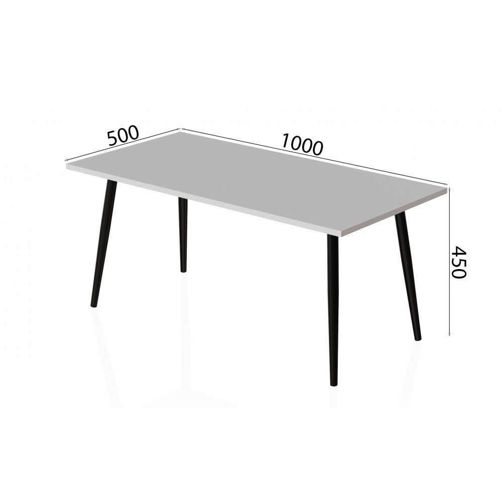 Стол журнальный Монтана Ferrum-decor 45x100x50 Черный металл ДСП Белый 16 мм (FRD-106717)