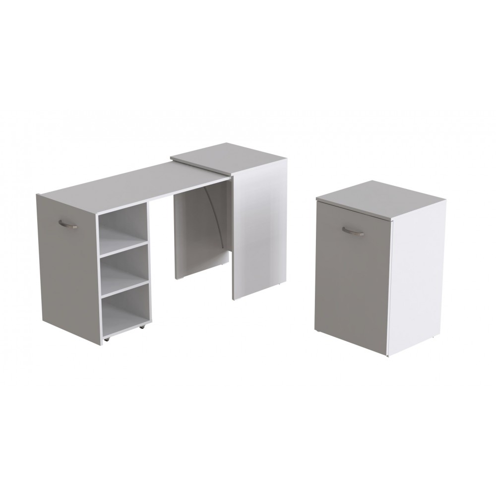 Стол-тумба трансформер Смарт 1/1 Ferrum-decor 750x1450x500 ДСП Белое 16 мм (FRD-105067)