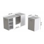 Стол-тумба трансформер Смарт 1/1 Ferrum-decor 750x1450x500 ДСП Белое 16 мм (FRD-105067)