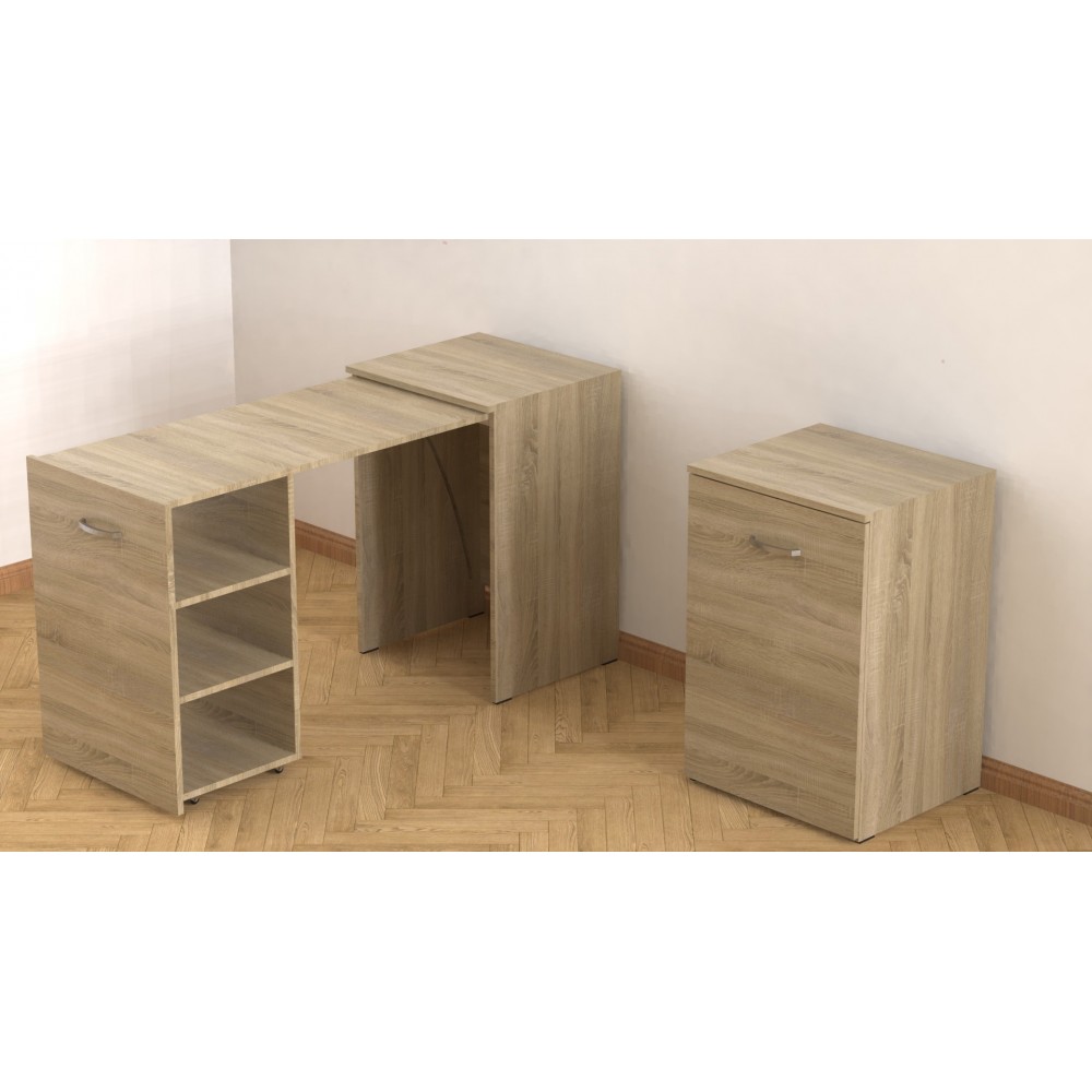 Стол-тумба трансформер Смарт 1/2 Ferrum-decor 750x1450x600 ДСП Дуб Сонома 16 мм (FRD-105077)