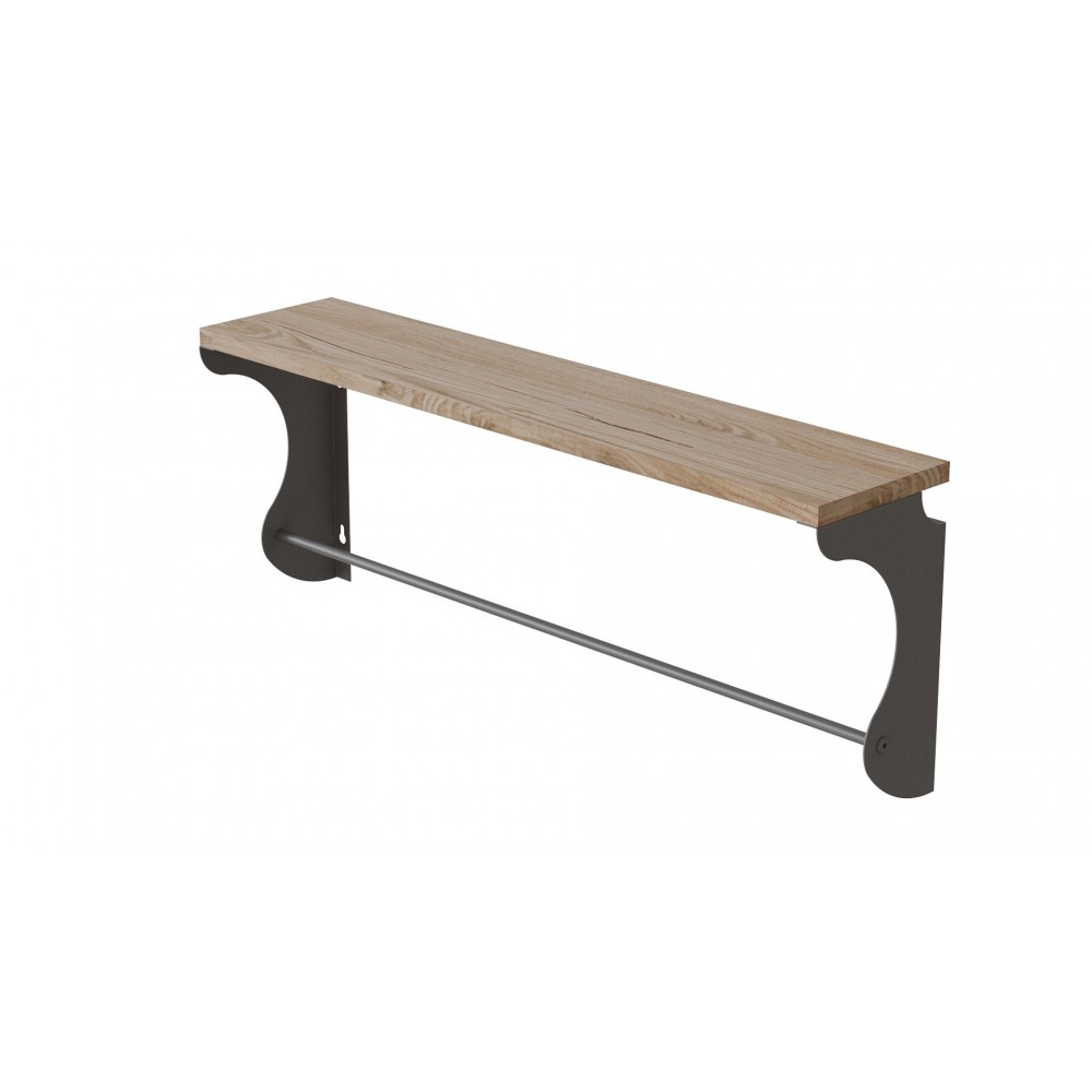 Полиця настінна Ferrum-decor Юзібі 270x500x150 метал Сірий ДСП Дуб Сан-Марино 16 мм (FRD-102668)