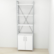 Этажерка 4/60 Ferrum-decor Серии Конект с тумбой 179x60x28 Серый ДСП Белое (FRD-104498)