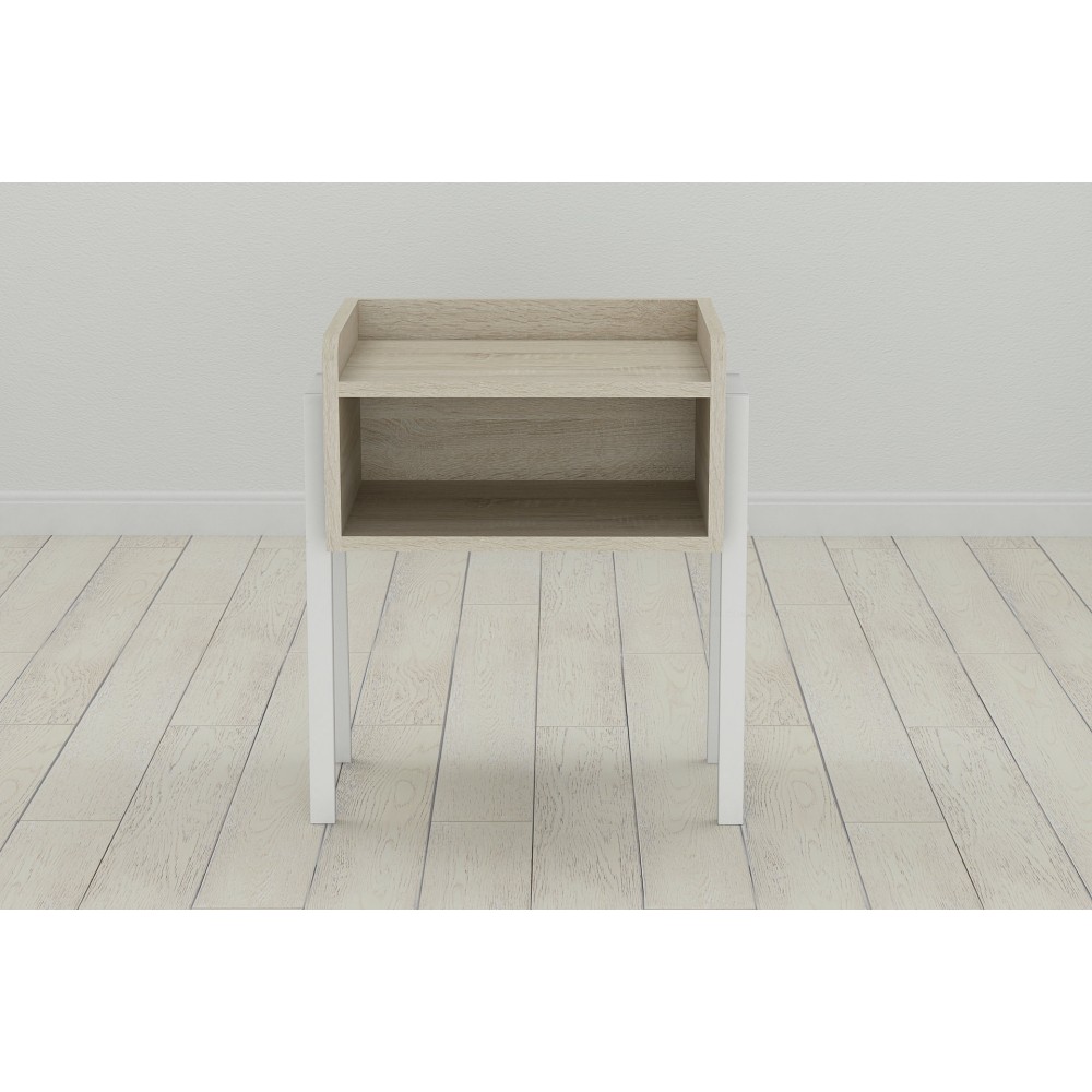 Тумба модульна Ferrum-decor Джузі 540x450x320 метал Білий ДСП Сонома 16 мм (FRD-102978)