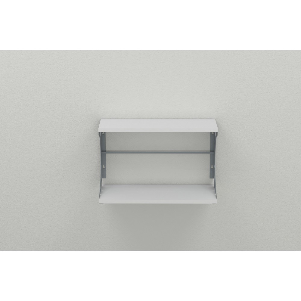 Полка настенная Ferrum-decor Букин 330x700x240 металл Серый ДСП Белое 16 мм (FRD-102898)