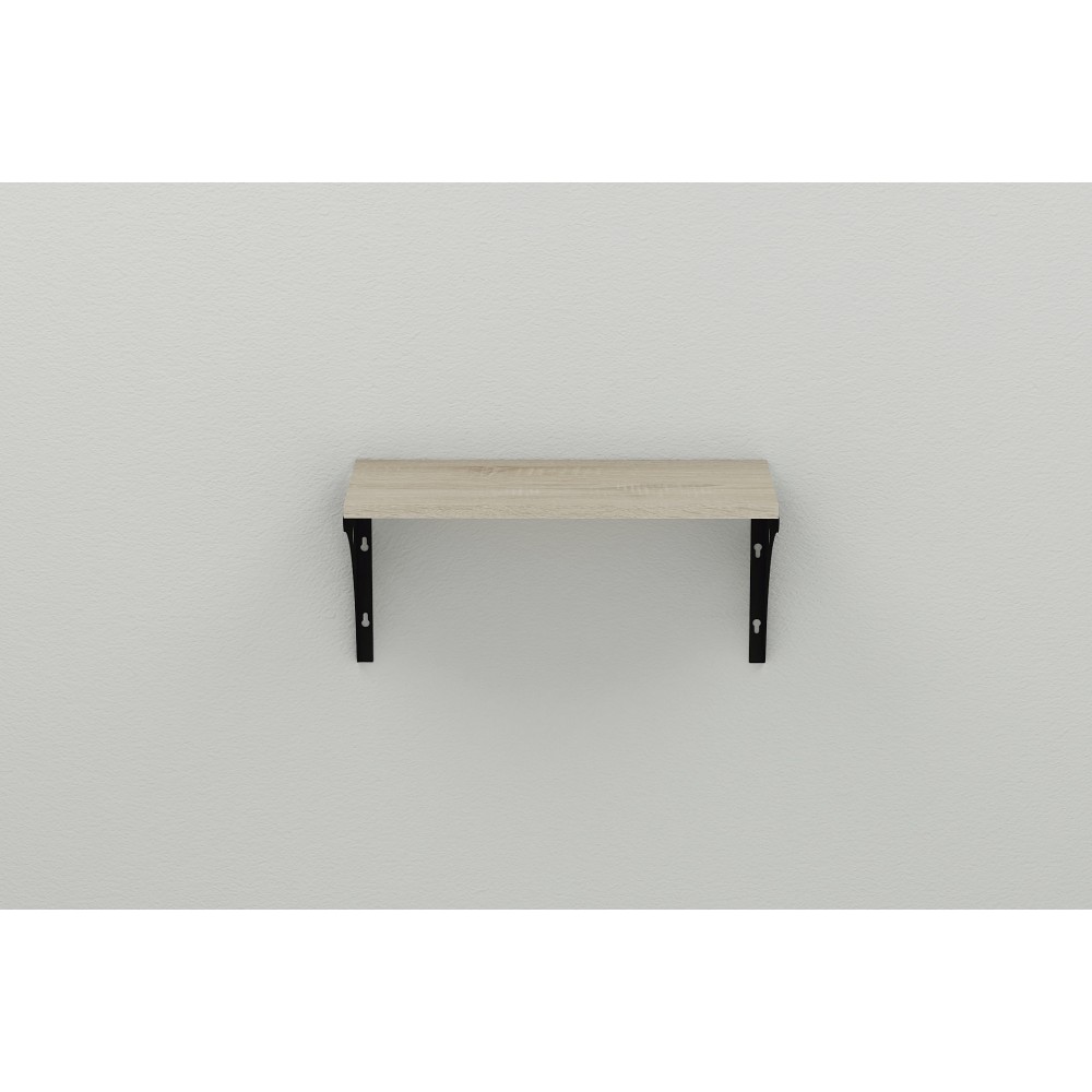 Полиця настінна Ferrum-decor Ханді 2 240x600x240 метал Чорний ДСП Сонома 16 мм (FRD-102578)