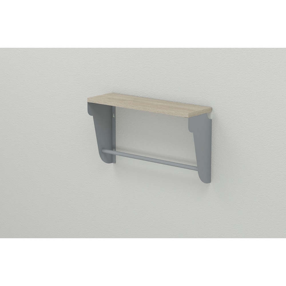 Полка настенная Ferrum-decor Свит 300x700x150 металл Серый ДСП Сонома 16 мм (FRD-102838)