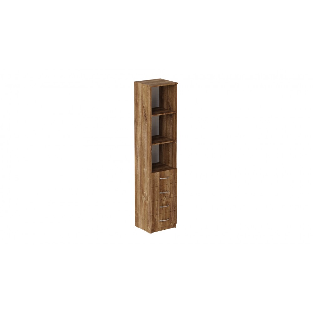 Пенал Анжело Ferrum-decor на 3 полки с 4 шухлядами 1900x400x380 ДСП Дуб Таверна 16 мм (FRD-104928)