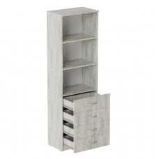 Шафа Анжело Ferrum-decor на 3 полиці з 4 ящики 1900x600x380 ДСП Бетон 16 мм (FRD-104988)