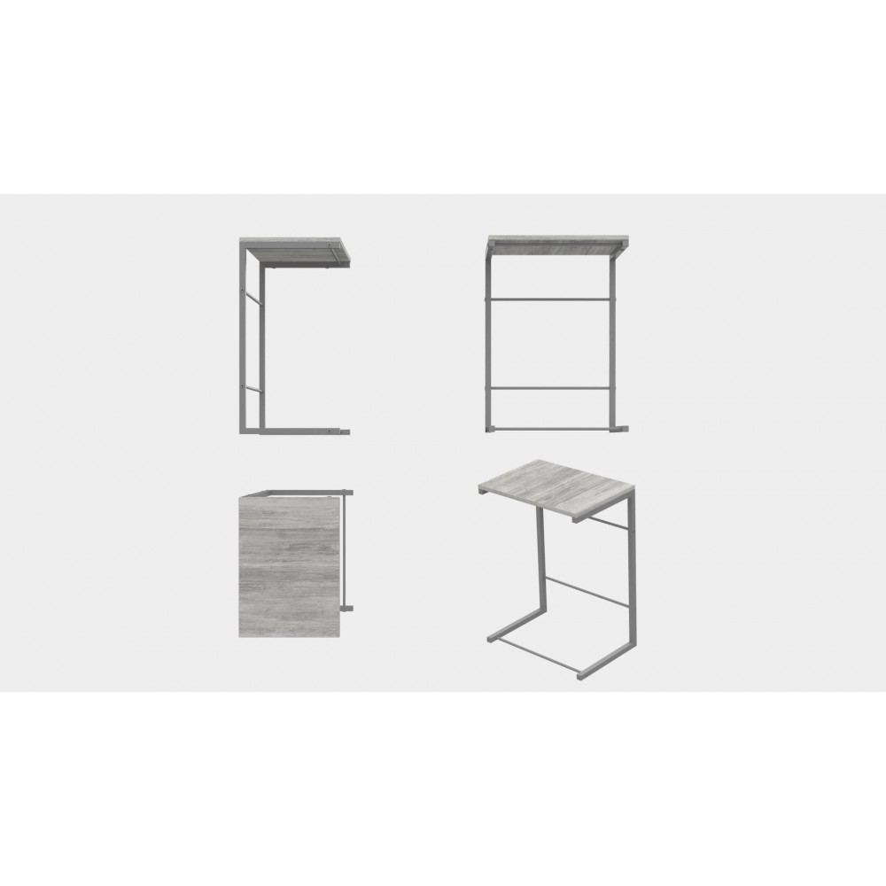 Столик приставной Терри Ferrum-decor 650x440x330 Серый металл ДСП Бетон 16 мм (FRD-104668)