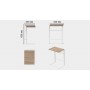 Столик приставний Террі Ferrum-decor 650x440x330 Білий метал ДСП Дуб Сонома 16 мм (FRD-104658)