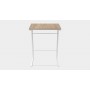 Столик приставний Террі Ferrum-decor 650x440x330 Білий метал ДСП Дуб Сонома 16 мм (FRD-104658)
