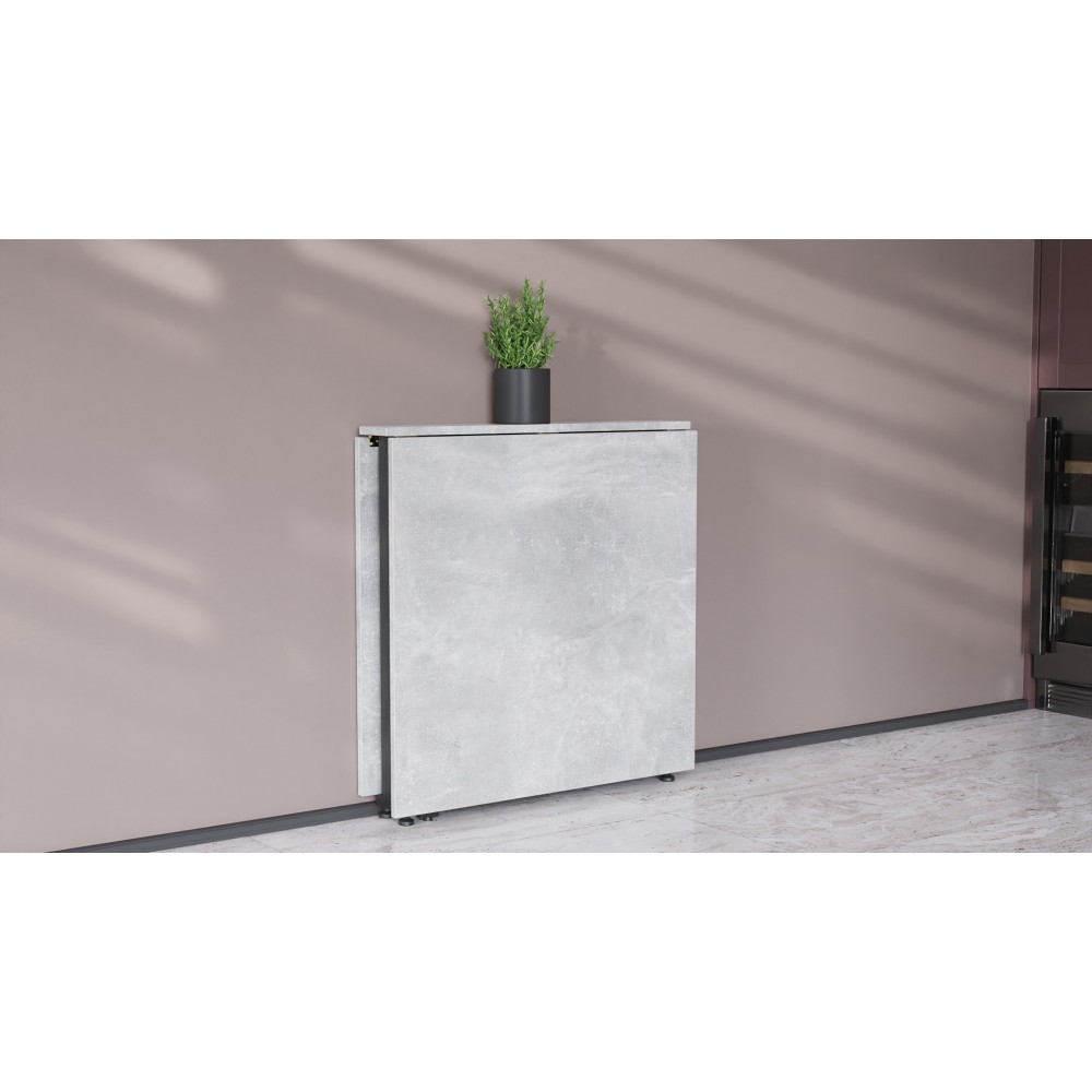 Стіл-книга трансформер Оріон 2 Ferrum-decor 750x1520x730 Чорний метал ДСП Бетон 16 мм (FRD-104589)