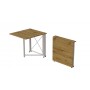 Стіл-книга трансформер Оріон 1 Ferrum-decor 750x810x730 Білий метал ДСП Дуб Артизан 16 мм (FRD-104609)