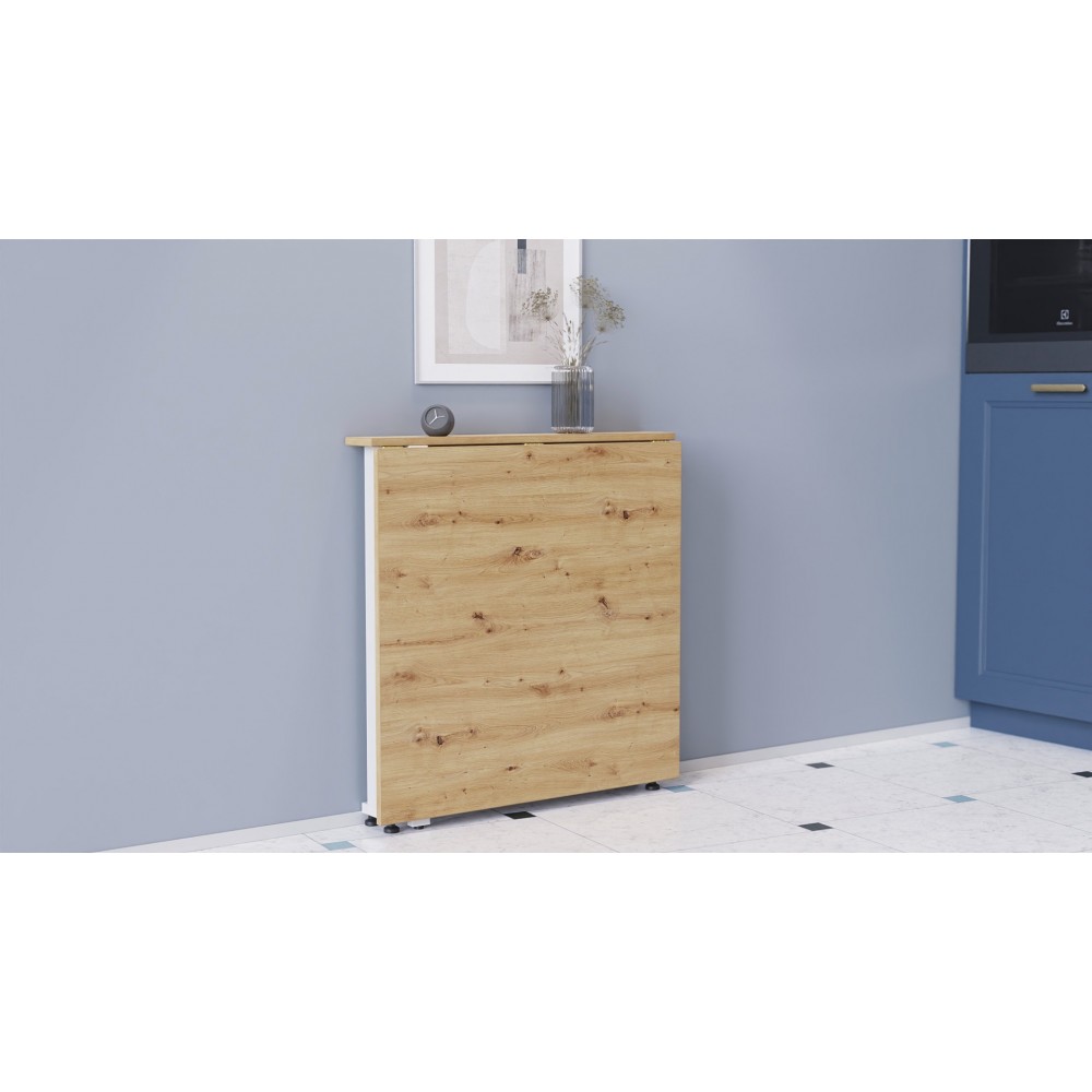 Стіл-книга трансформер Оріон 1 Ferrum-decor 750x810x730 Білий метал ДСП Дуб Артизан 16 мм (FRD-104609)