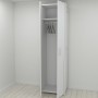 Шафа Гардероб Уні секція 6 серії Конект Ferrum-decor 220x60x50см Білий метал ДСП Білий 16 мм (FRD-104579)
