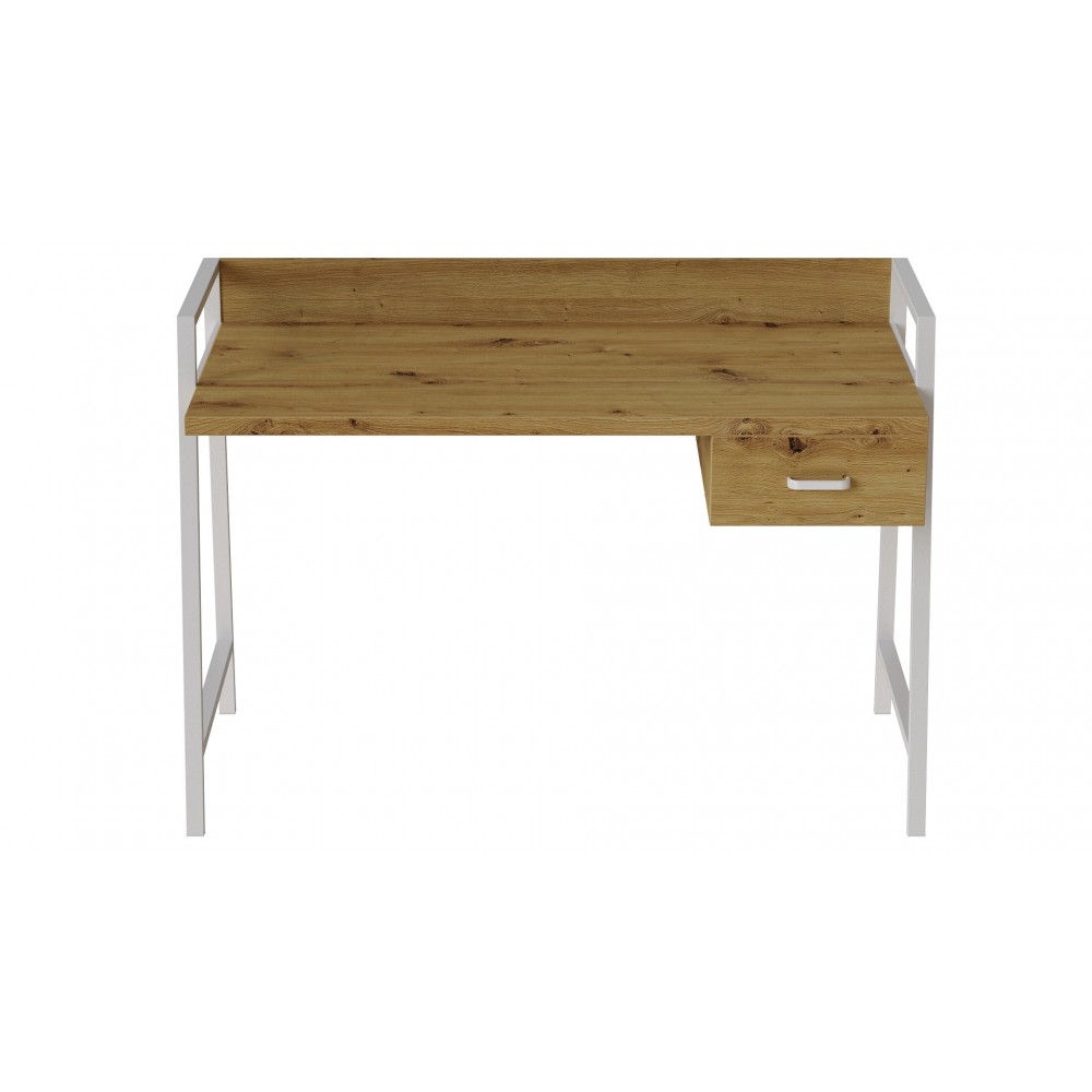 Письменный стол Ferrum-decor Комфорт 750x1000x600 Белый металл ДСП Дуб Артизан 32 мм (FRD-103441)