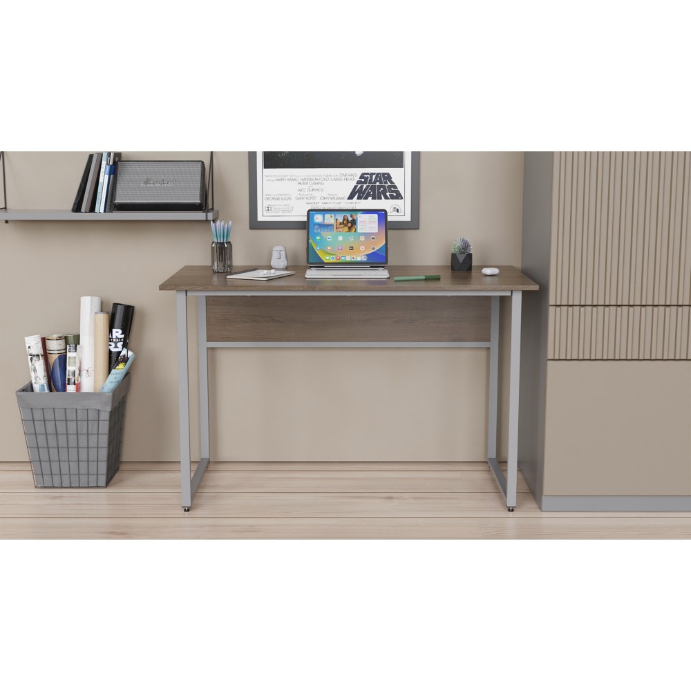 Письменный стол с ящиками Ferrum-decor Оскар 750x1400x700 металл Черный ДСП Бетон 16 мм (FRD-103281)