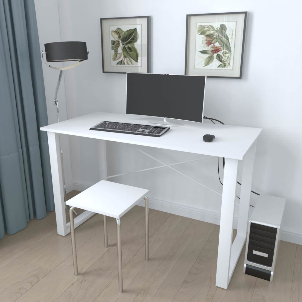 Письменный стол Ferrum-decor Драйв 750x1000x600 Белый металл ДСП Белое 16 мм (FRD-103101)