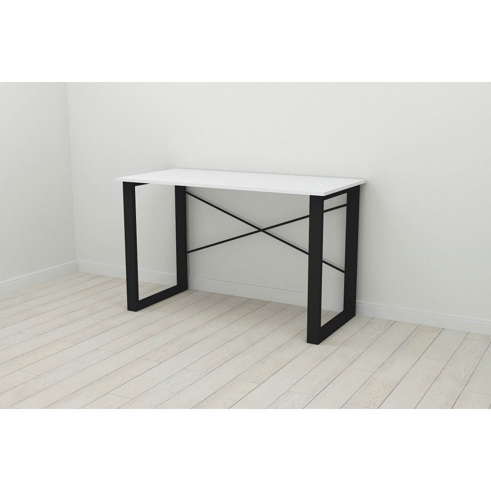 Письменный стол Ferrum-decor Драйв 750x1200x700 Черный металл ДСП Белое 16 мм (FRD-103171)